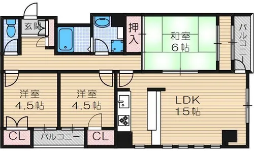 ル シェル【3階】の間取り