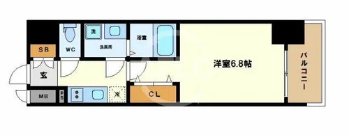 サムティ江戸堀ASUNT【8階】の間取り