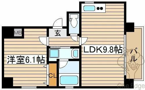 キャピトル天神橋【12階】の間取り