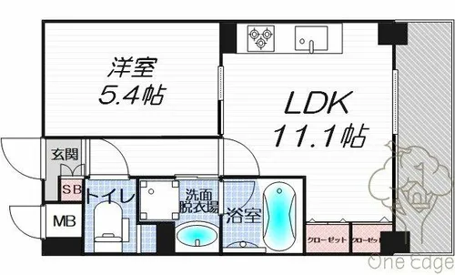 FORTUNA北梅田【2階】の間取り