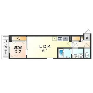 ジーメゾン春木旭町【1階】の間取り