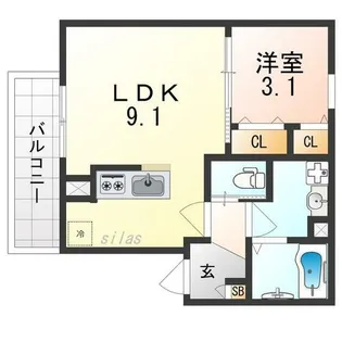 ジーメゾン春木旭町【1階】の間取り