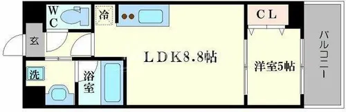 ブラービ南船場【7階】の間取り