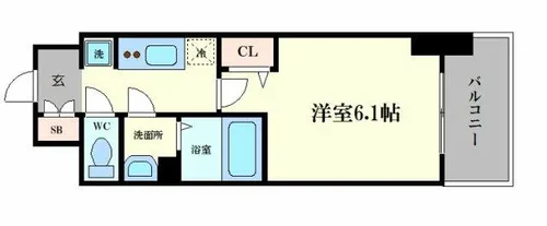メルディア大正D.C.【3階】の間取り