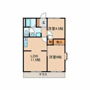フォーブル知多A棟【2階】の間取り
