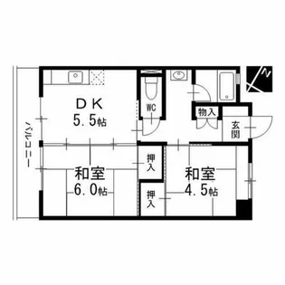 楠団地【1009号室】の間取り