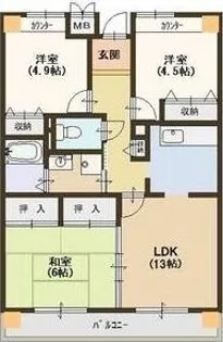 フルール鶴見緑地【4階】の間取り