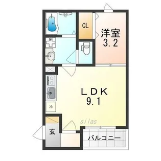 F+style高見の里2号館【2階】の間取り