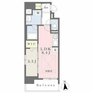 プレサンスロジェ車道駅前NORTH【14階】の間取り