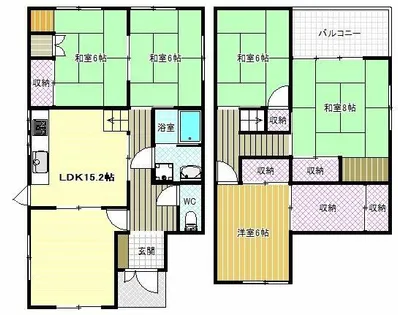 大阪府南河内郡河南町大宝2丁目【一戸建】の間取り