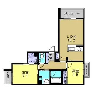 Shamaison南甲子園【202号室】の間取り