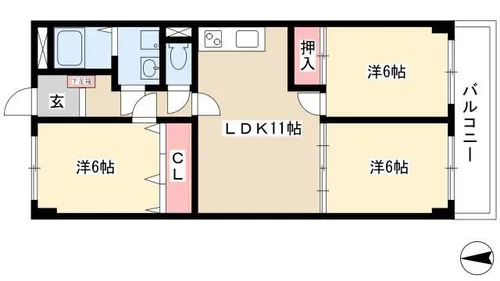 ファミール宮【5階】の間取り