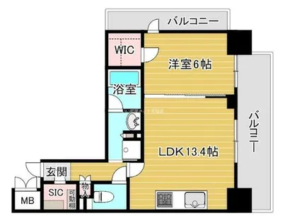 ザ・パークハビオ天満橋【5階】の間取り