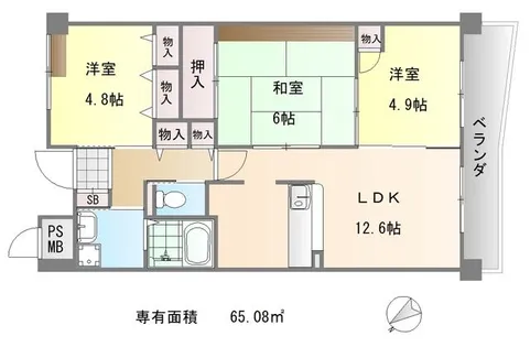 コンフォート深煌【1階】の間取り