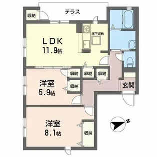 シャーメゾン ティエラ【1階】の間取り