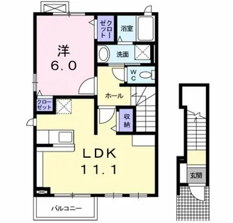 クリーンハイツ あおい【2階】の間取り