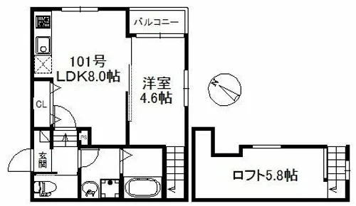 ウィンクルム・CREST【1階】の間取り