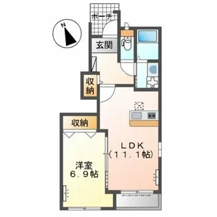 メゾンエーグル【1階】の間取り