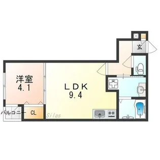 ヴェルデ堺中ビル【2階】の間取り