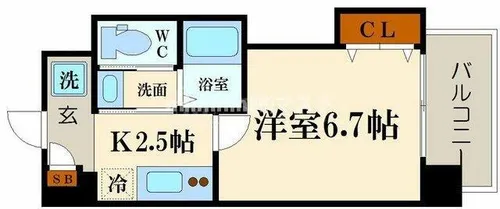 ラグゼドーム前Ⅱ【9階】の間取り