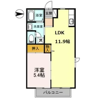 ハイツ 花のこみち A棟【1階】の間取り