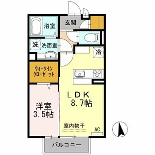 福岡県久留米市東合川3丁目【アパート】の間取り