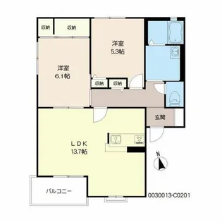 福岡県久留米市小森野5丁目【アパート】の間取り