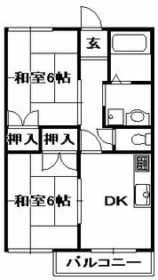 フレンドハイツ南口【2階】の間取り