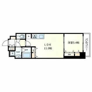 スプランディッド上本町WESTⅡ【10階】の間取り