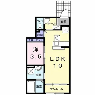 コートディアス【1階】の間取り