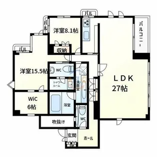 パレス帝塚山【3階】の間取り
