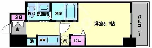 エステムコート難波WEST-SIDEⅢドームシティ【10階】の間取り