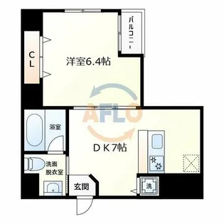 ワイズコート難波ウエスト【9階】の間取り