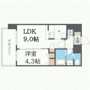 プレサンス難波セレクト【10階】の間取り