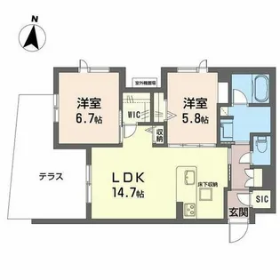 シャーメゾン箕面ひゅうがやぶ【0105号室】の間取り