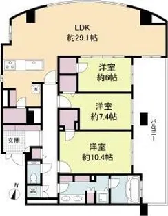 グレンパーク梅田北【15階】の間取り