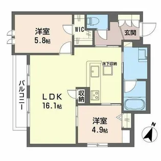 シャーメゾン 翠【0101号室】の間取り