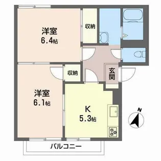 フレグランス福田【0203号室】の間取り