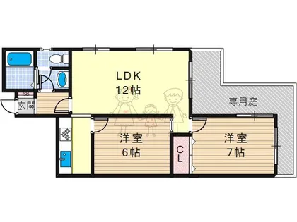 ロワール美章園【1階】の間取り