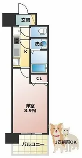 スプランディッド京橋EAST【6階】の間取り