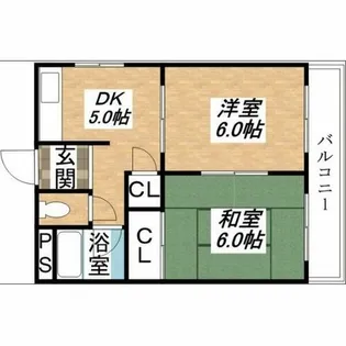 シャトー大広【4階】の間取り