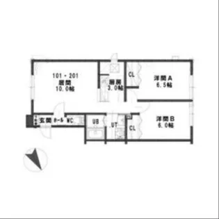 コーポラス美園【1階】の間取り