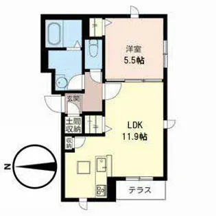 ロアールメゾンII【0102号室】の間取り