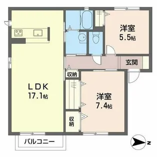 チェリーブロッサム【0101号室】の間取り