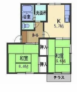 E・Kハイツ【0201号室】の間取り