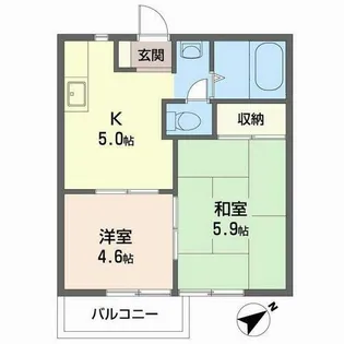 ハイツ島田【0202号室】の間取り