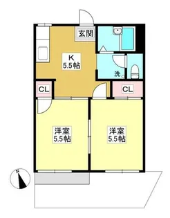 サニータウン七舗B【1階】の間取り