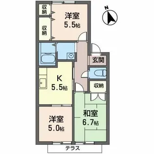 くるみハイツ【0105号室】の間取り