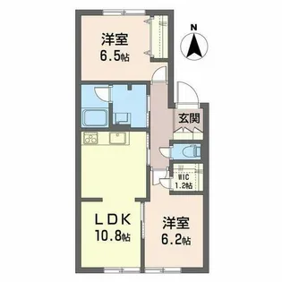 くるみハイツ【0105号室】の間取り