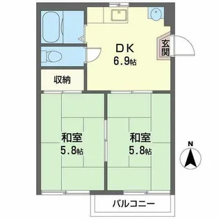 ラヴェール杏【0202号室】の間取り